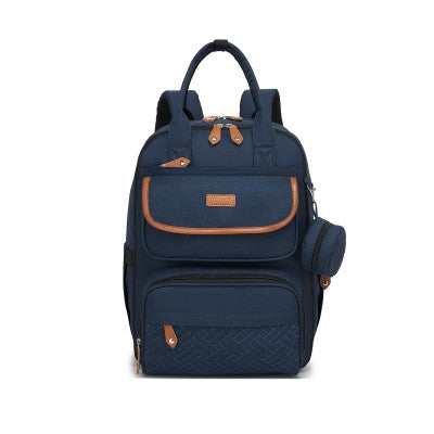 Kono Baby Changing Backpack With Changing Mat & Pacifier Pouch (Navy Blue) - BCK2615NY