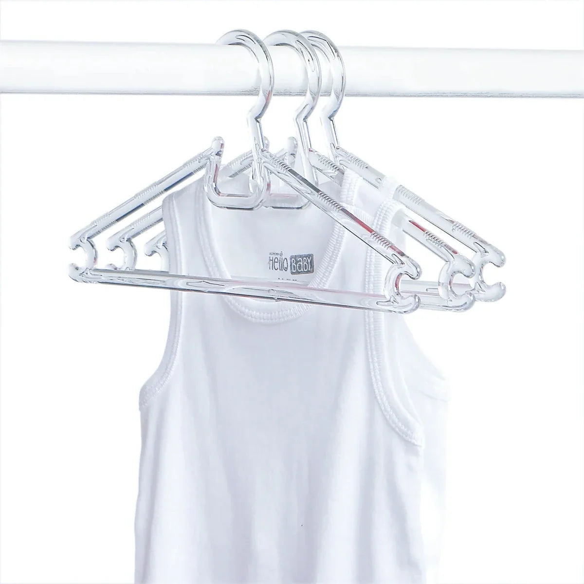 HelloBaby 6 Pack Crystal Clear Baby Clothes Hangers (One Size)