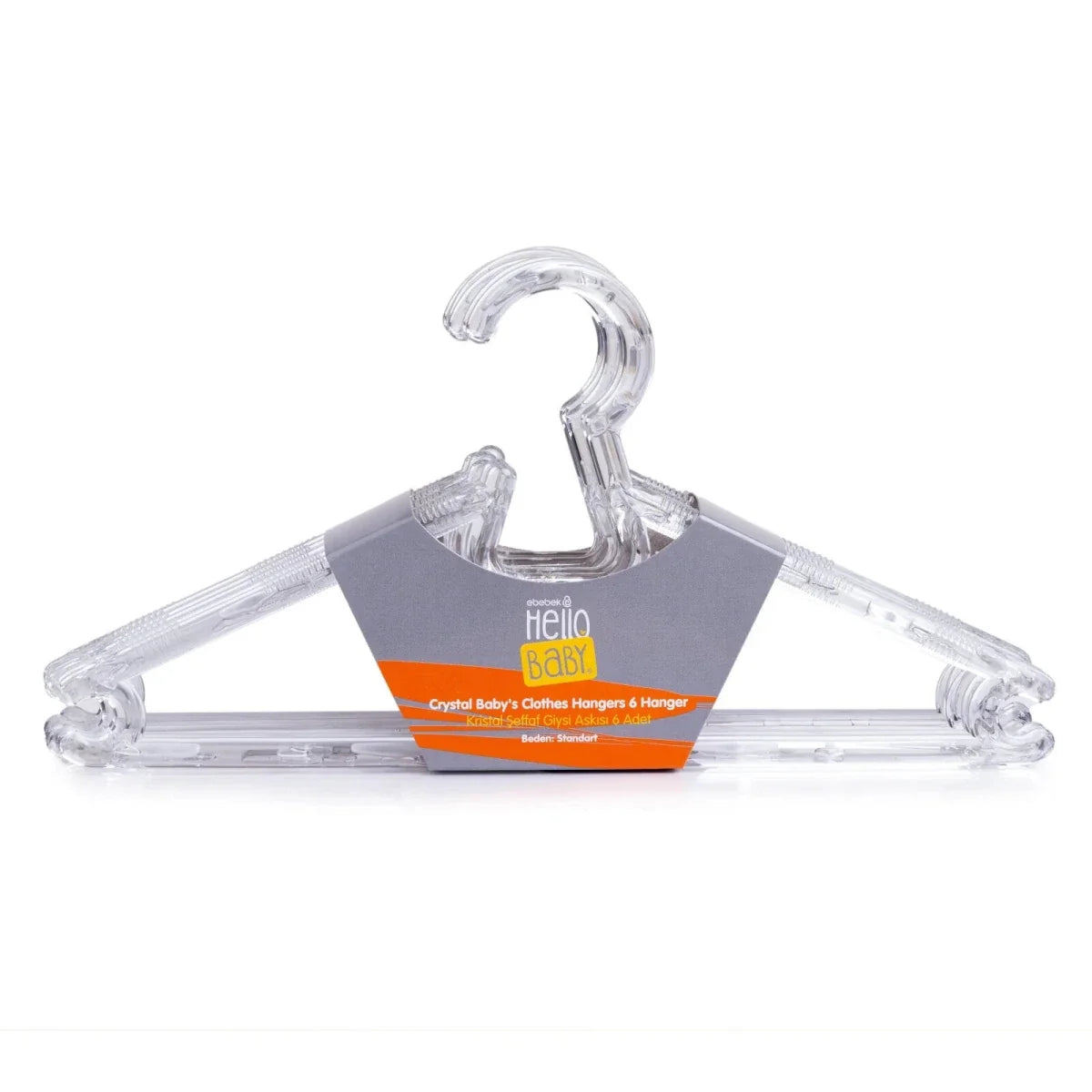 HelloBaby 6 Pack Crystal Clear Baby Clothes Hangers (One Size)