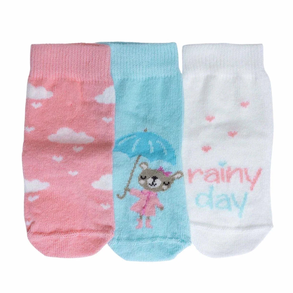 HelloBaby 3 Pack Heart Print Non-Slip Baby Socks (Newborn to 4-5 Years)