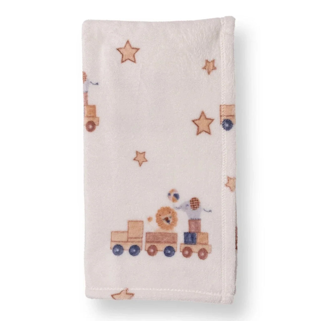 Little Dreams Train Print Wellsoft Fleece Baby Blanket (90 x 110 cm)