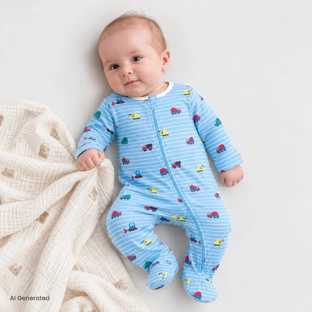 HelloBaby Long Sleeve Baby Sleepsuit with Feet (Newborn to 9 Months)
