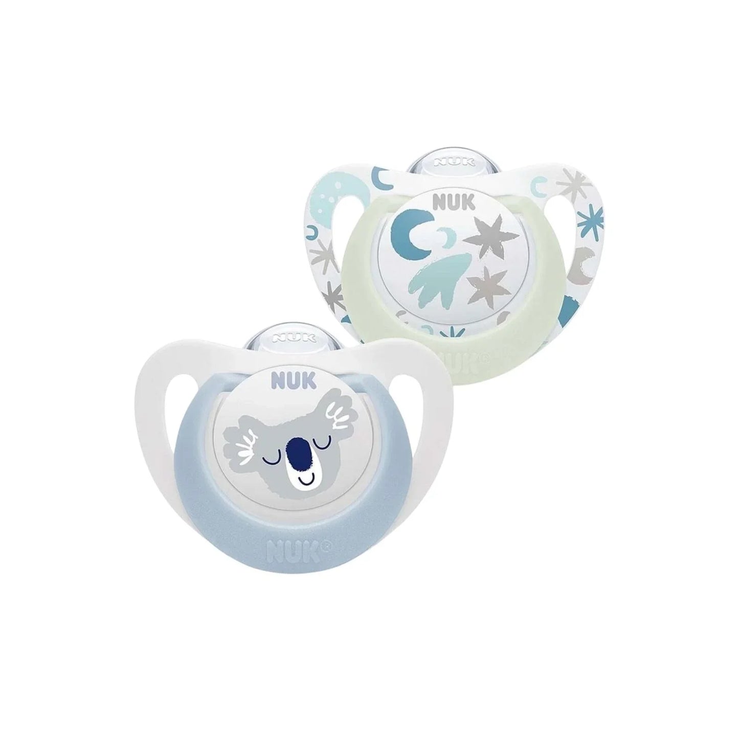 NUK Star Day & Night Soother 0-6 months Pack of 2 - Blue