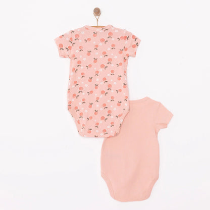 HelloBaby Baby Girl Short Sleeve Bodysuit 2 pcs - Pink