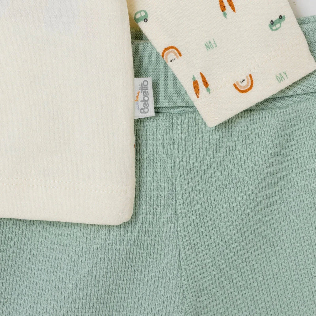 Bebetto Car Print Baby Cardigan & Footed Leggings Set (Newborn to 6-9 Months)