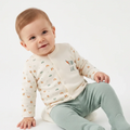 Bebetto Car Print Baby Cardigan & Footed Leggings Set (Newborn to 6-9 Months)