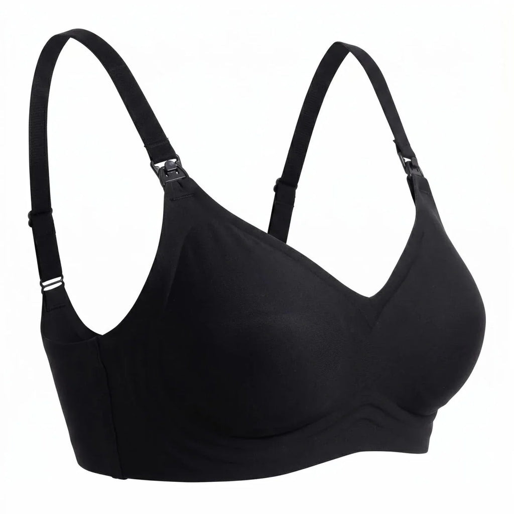 Baby Mom Women's Seamless V-Neck Non-Padded Nursing Bra