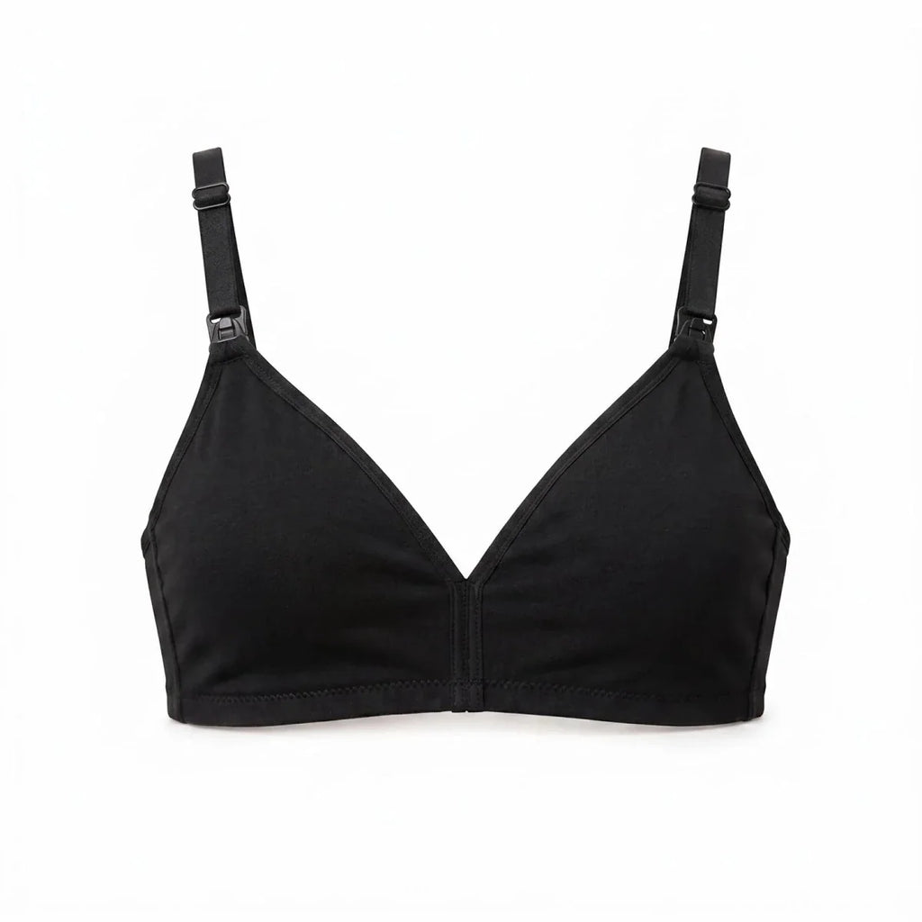 Baby Mom Women's Lace Neckline Non-Padded Nursing Bra