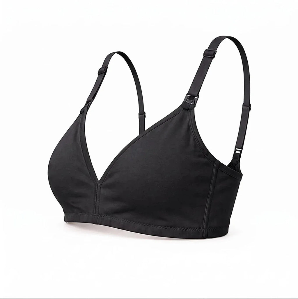 Baby Mom Women's Lace Neckline Non-Padded Nursing Bra