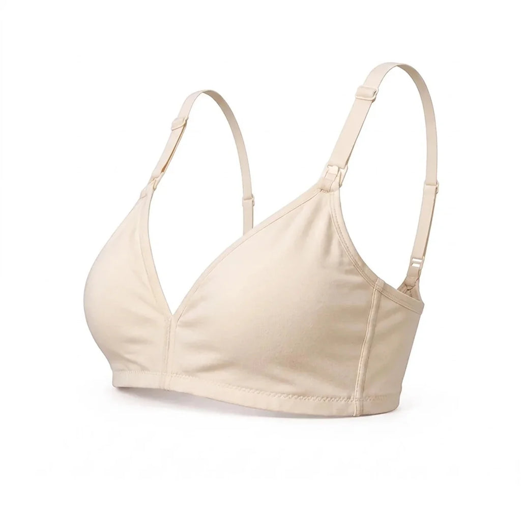 Baby Mom Women's Lace Neckline Non-Padded Nursing Bra