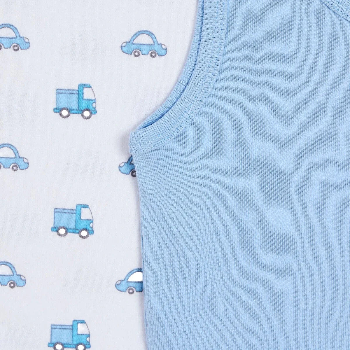 HelloBaby 2 Pack Car Print Ribbed Baby Vests (12 Months to 4-5 Years)