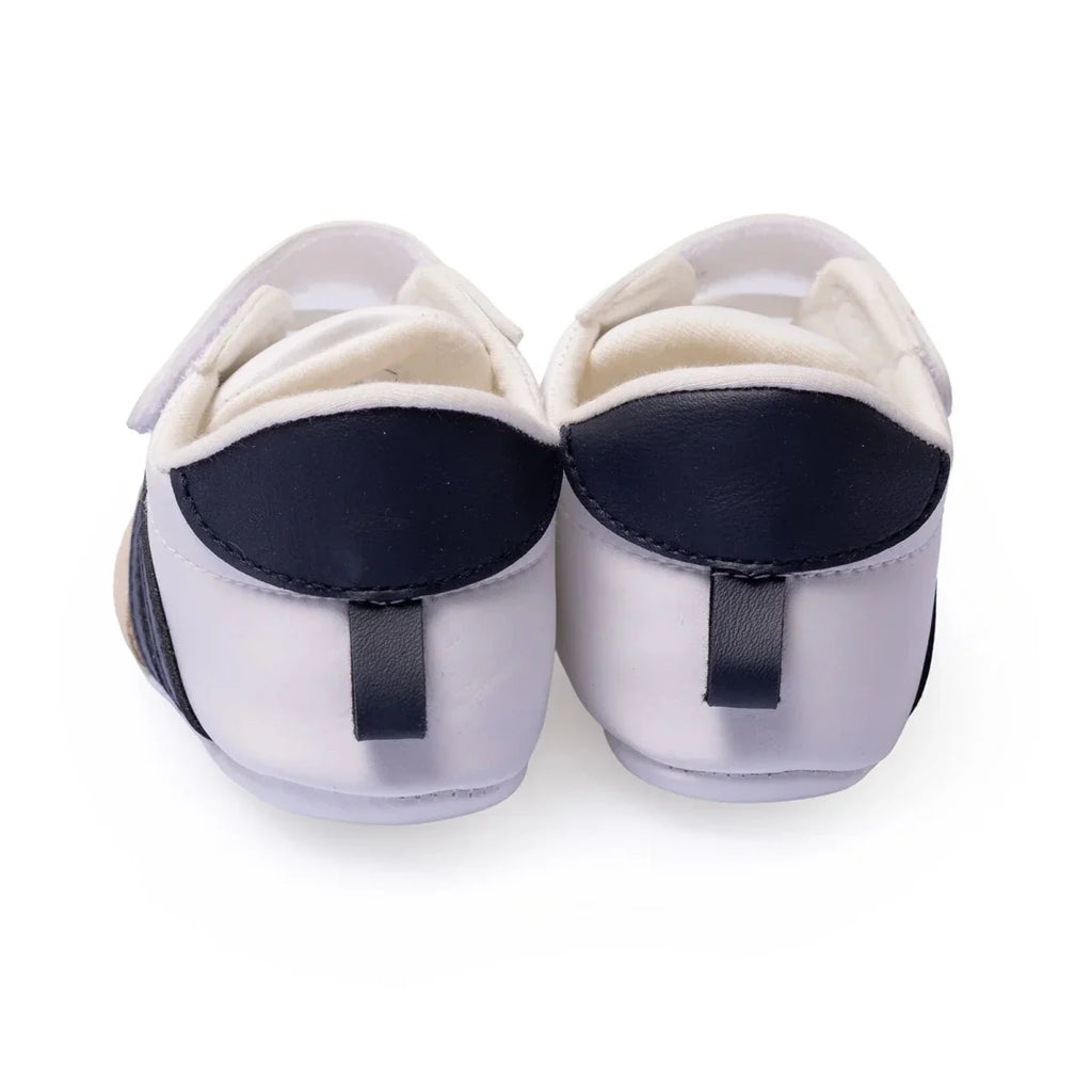 HelloBaby Striped Touch-Fastening Faux Leather First Walker Baby Shoes