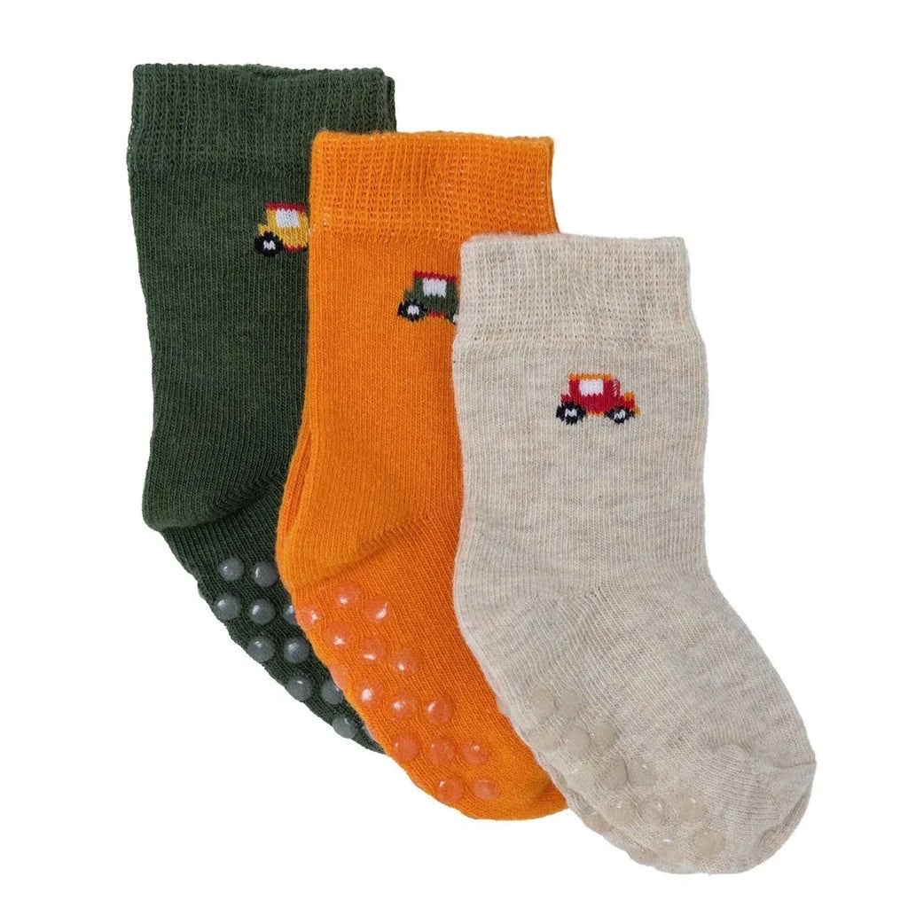 HelloBaby Car Print 3 Pack Non-Slip Baby Socks (Newborn to 3-4 Years)