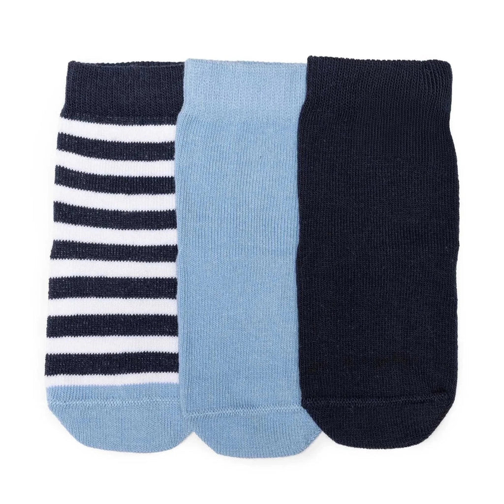 HelloBaby Boys Pack of 3 Non-Slip Socks Animal Print Cotton Rich - Blue