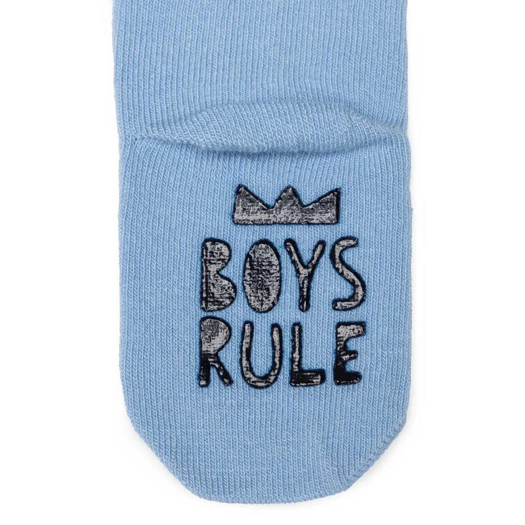 HelloBaby Boys Pack of 3 Non-Slip Socks Animal Print Cotton Rich - Blue