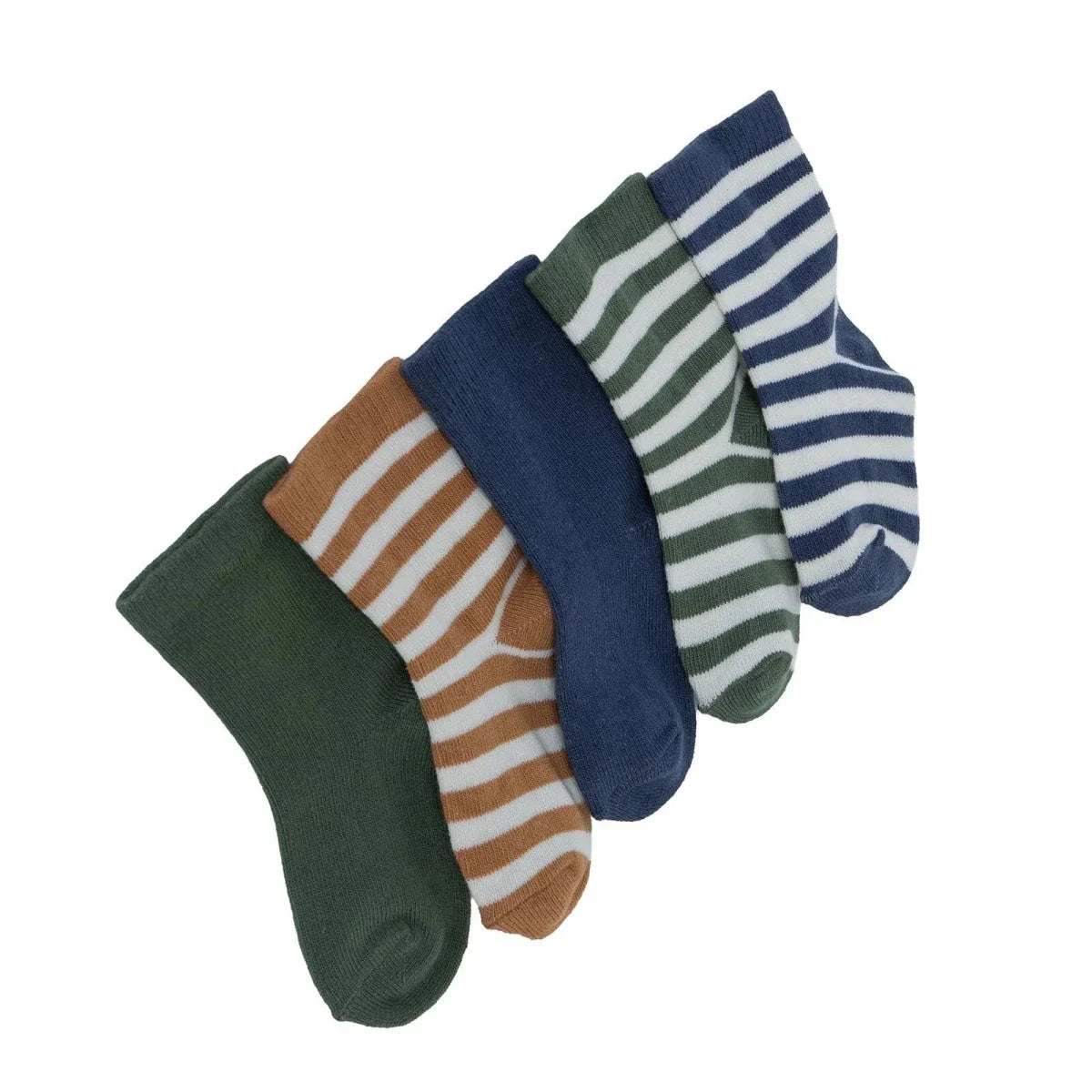 HelloBaby Striped 5 Pack Ankle Baby Socks (Newborn to 4-5 Years) - Navy Blue