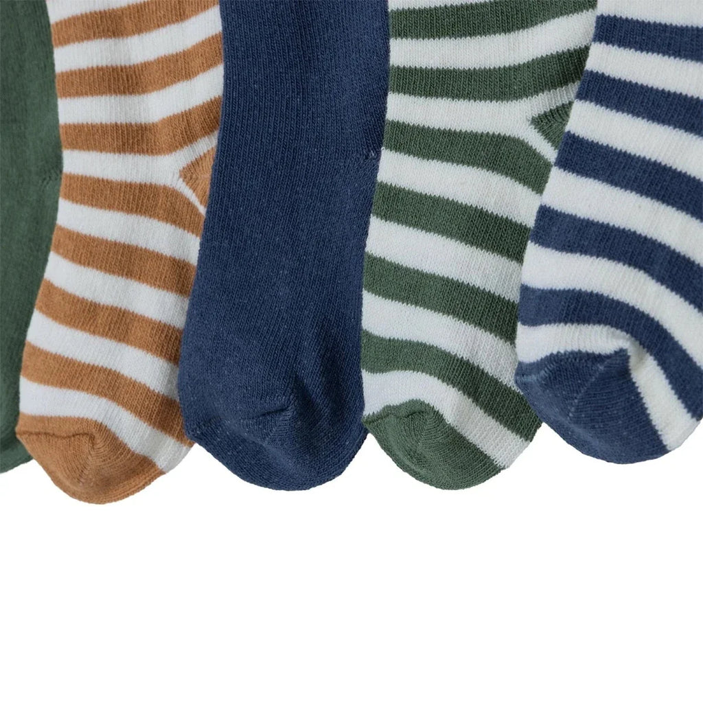 HelloBaby Striped 5 Pack Ankle Baby Socks (Newborn to 4-5 Years) - Navy Blue