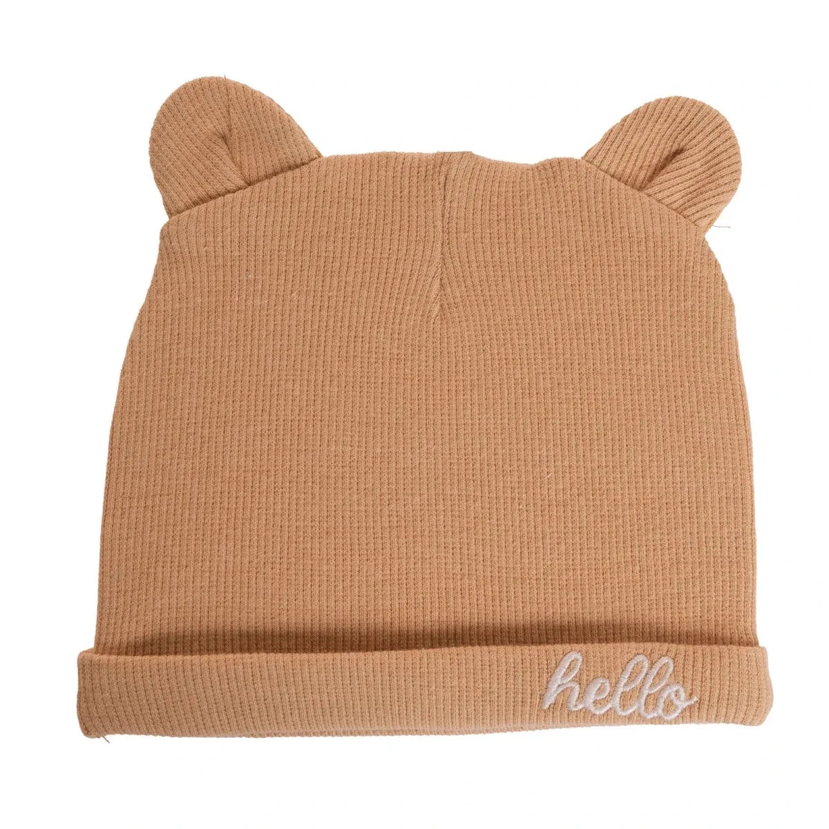 HelloBaby Slogan Print Ribbed Baby Hat (Newborn)