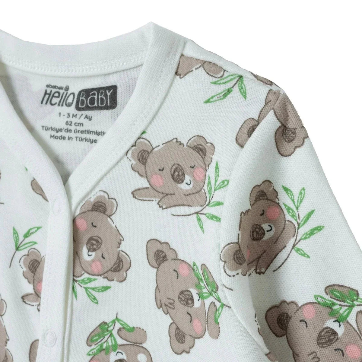 HelloBaby Car Print Long Sleeve Footless Baby Sleepsuit (Newborn to 9 Months) - Ecru