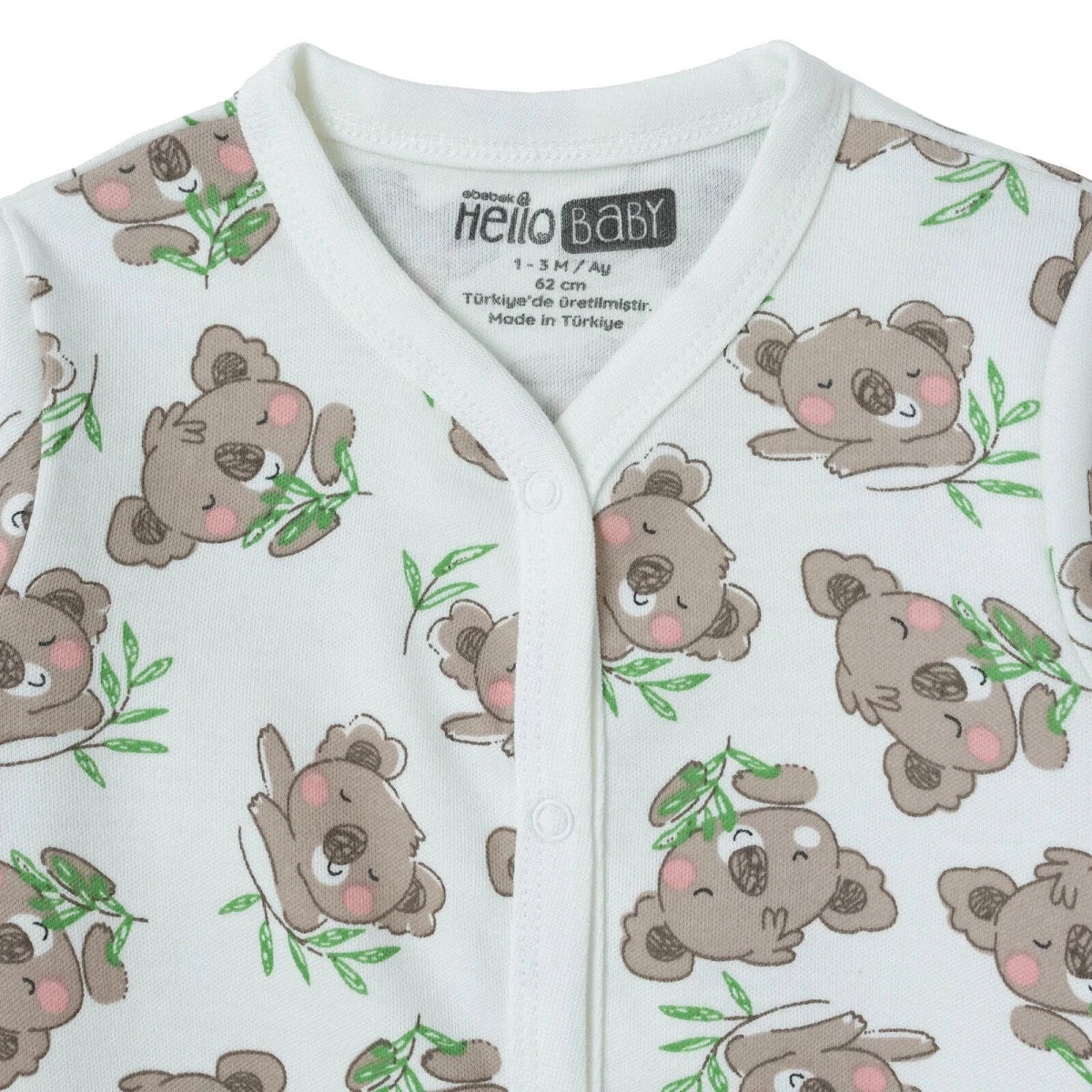 HelloBaby Car Print Long Sleeve Footless Baby Sleepsuit (Newborn to 9 Months) - Ecru
