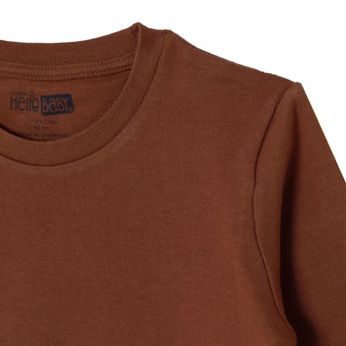 HelloBaby Long Sleeve Interlock Baby T-Shirt (3-6 Months to 2-3 Years) - Brown