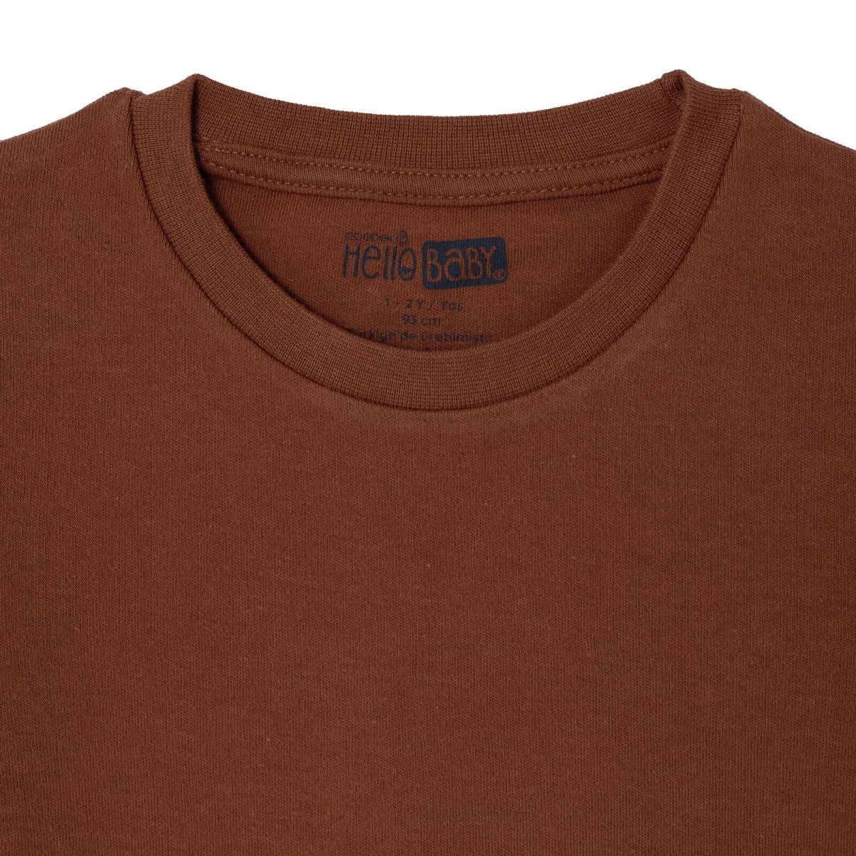 HelloBaby Long Sleeve Interlock Baby T-Shirt (3-6 Months to 2-3 Years) - Brown