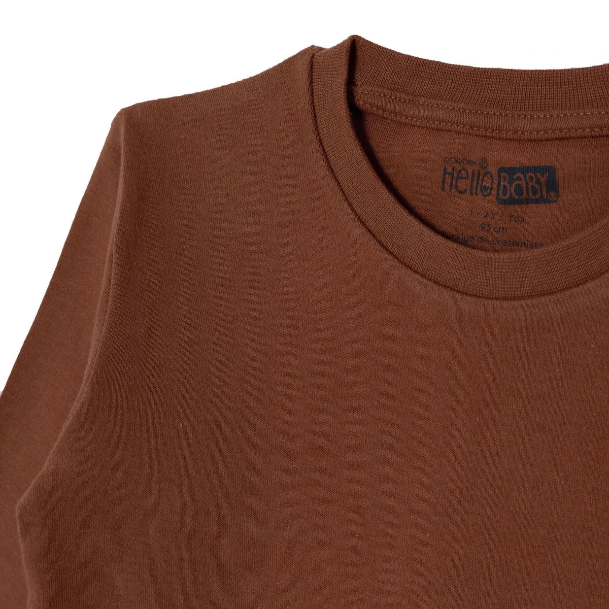 HelloBaby Long Sleeve Interlock Baby T-Shirt (3-6 Months to 2-3 Years) - Brown