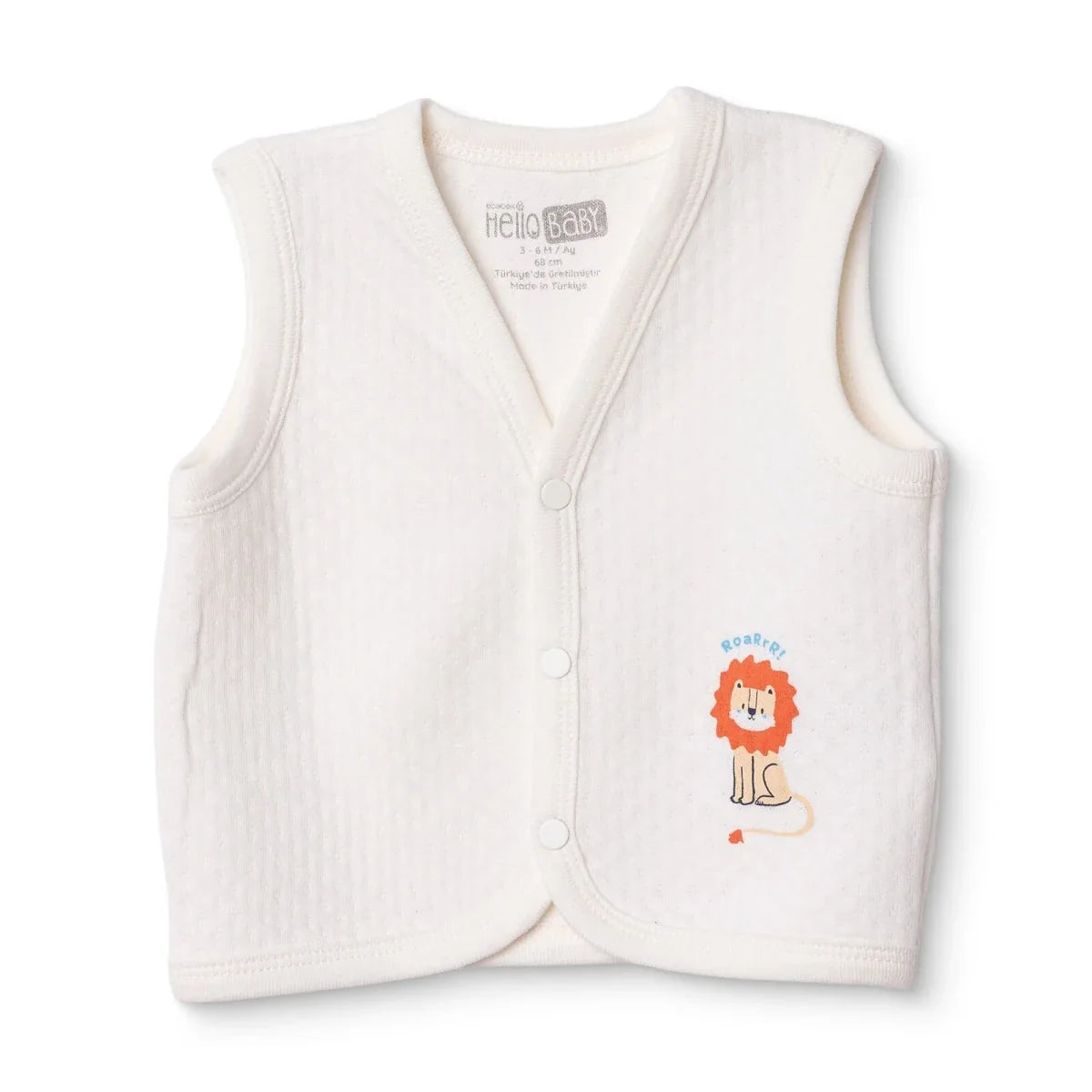 HelloBaby Animal Print V-Neck Quilted Baby Gilet (1-3 Months to 18 Months-2 Years)