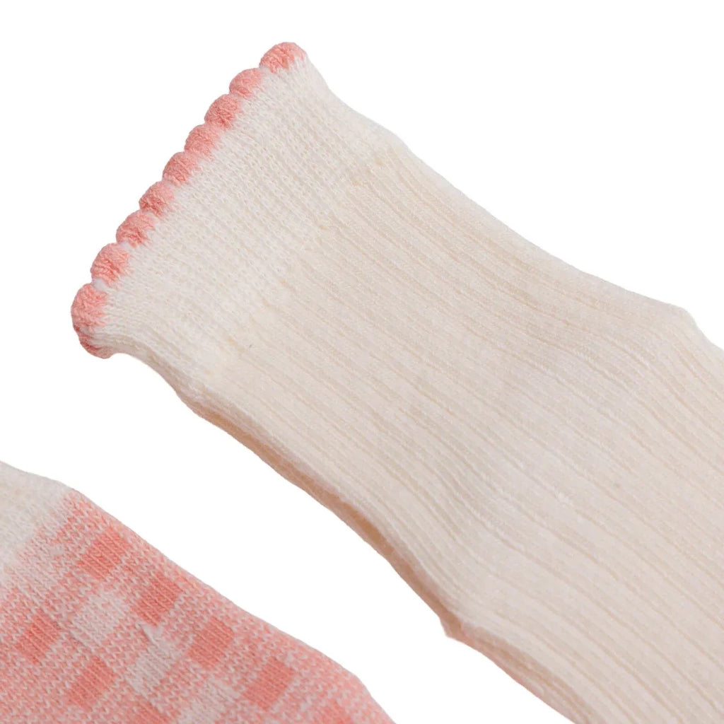 HelloBaby Check Print 3 Pack Non-Slip Baby Socks (Newborn to 3-4 Years)