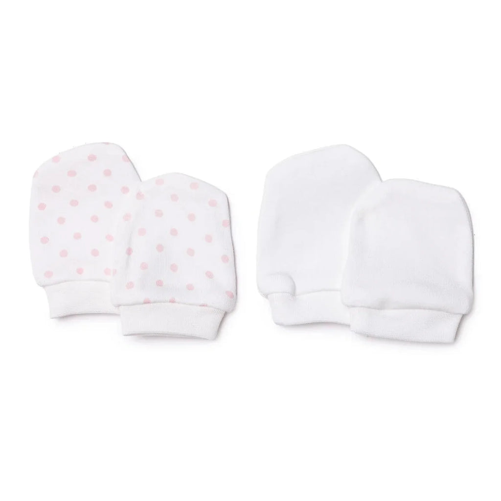 HelloBaby Polka Dot Print Baby Scratch Mitts (Newborn)