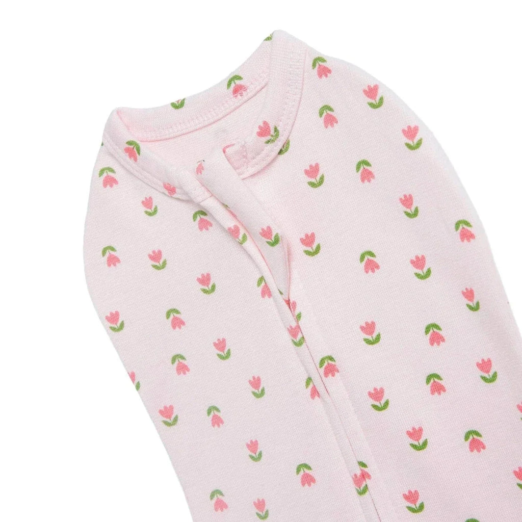 HelloBaby Floral Print Zip-Up Baby Swaddle (Newborn)