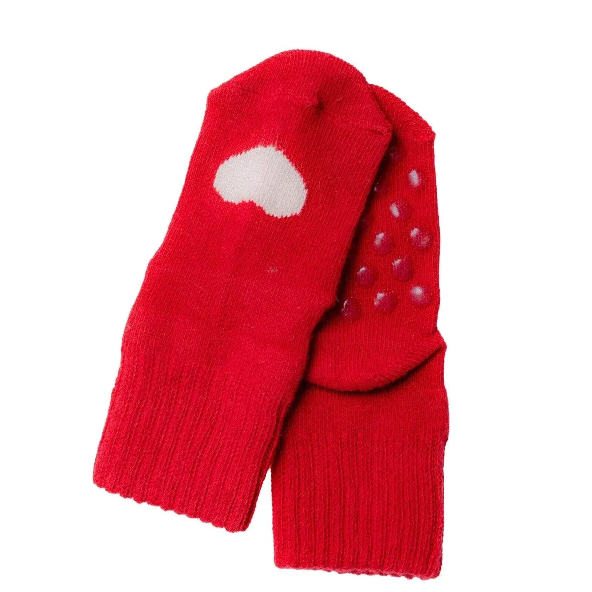 HelloBaby Heart Print 3 Pack Roll-Top Baby Socks (Newborn to 12-24 Months) - Red