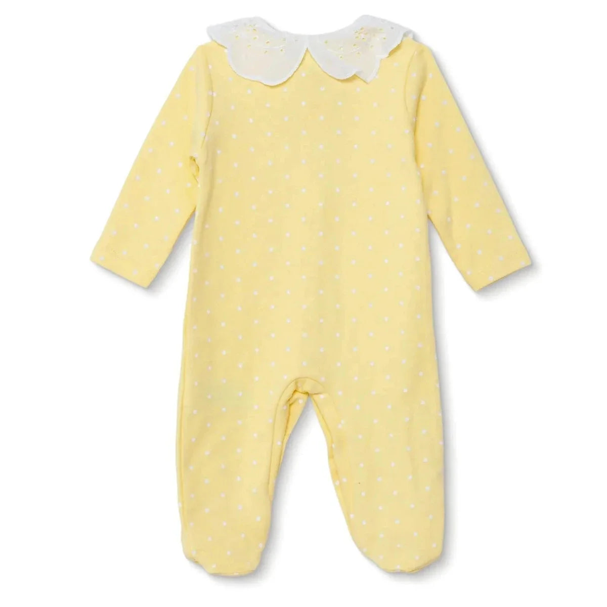 HelloBaby Polka Dot Long Sleeve Baby Sleepsuit with Feet (Newborn to 6-9 Months) - Yellow