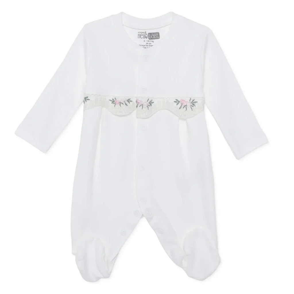 HelloBaby Floral Print Long Sleeve Footed Baby Sleepsuit (Newborn to 6-9 Months)