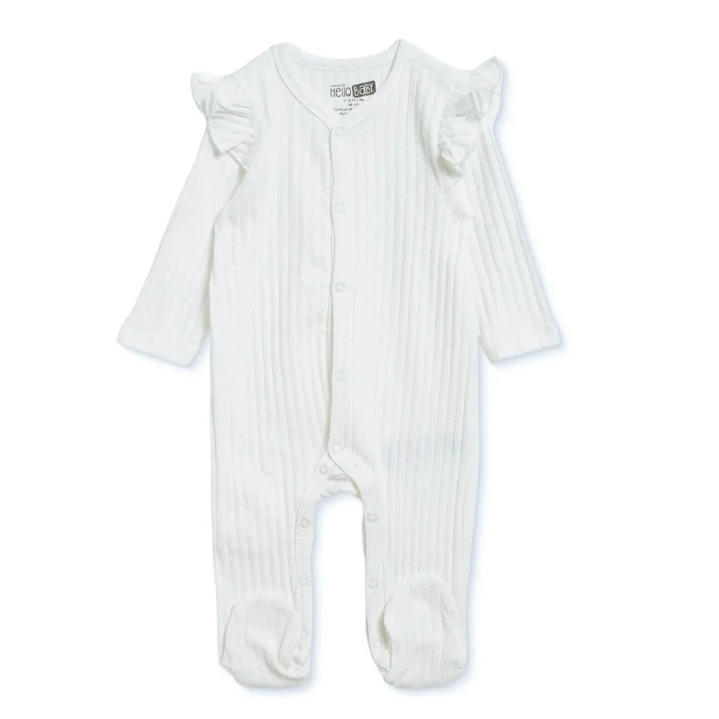 HelloBaby Long Sleeve Ribbed Footed Baby Sleepsuit (Newborn to 6-9 Months)