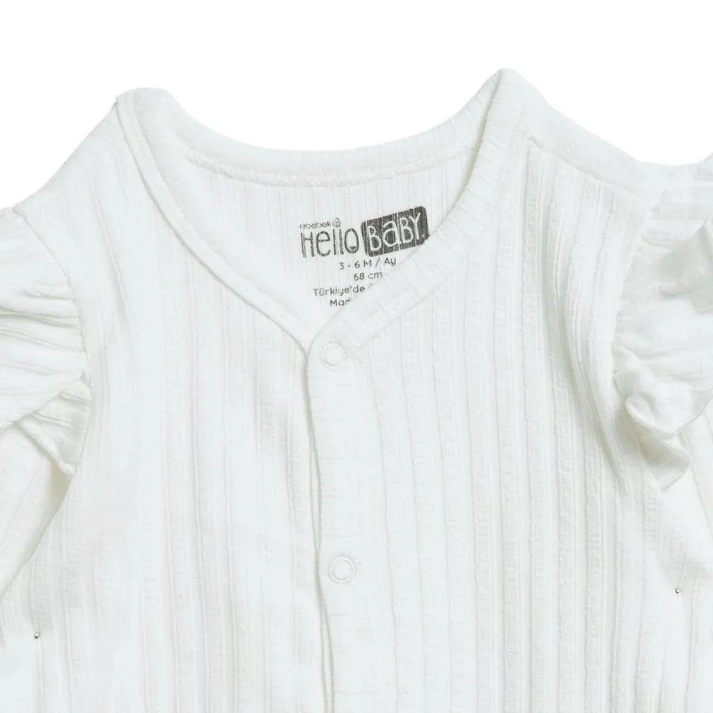 HelloBaby Long Sleeve Ribbed Footed Baby Sleepsuit (Newborn to 6-9 Months)