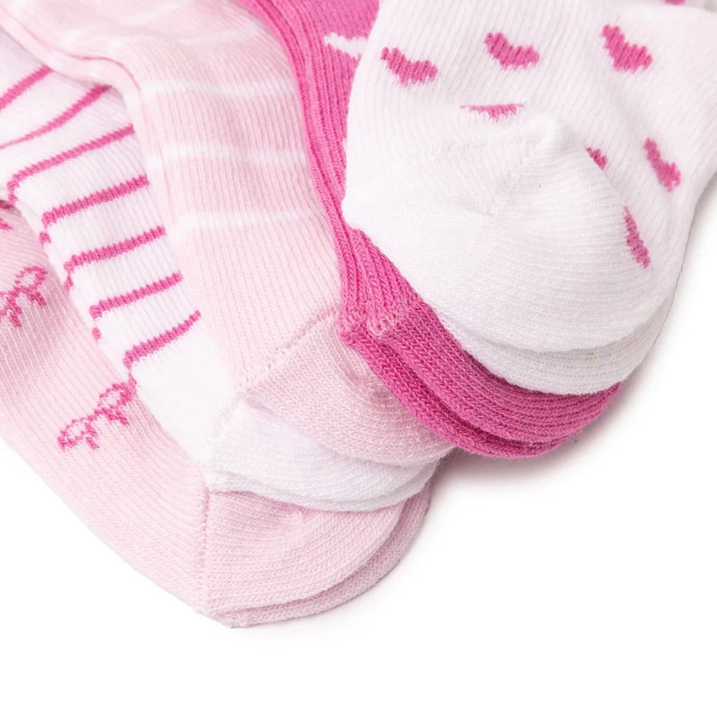 HelloBaby Bow Print 5 Pack Ankle Baby Socks (Newborn to 4-5 Years)