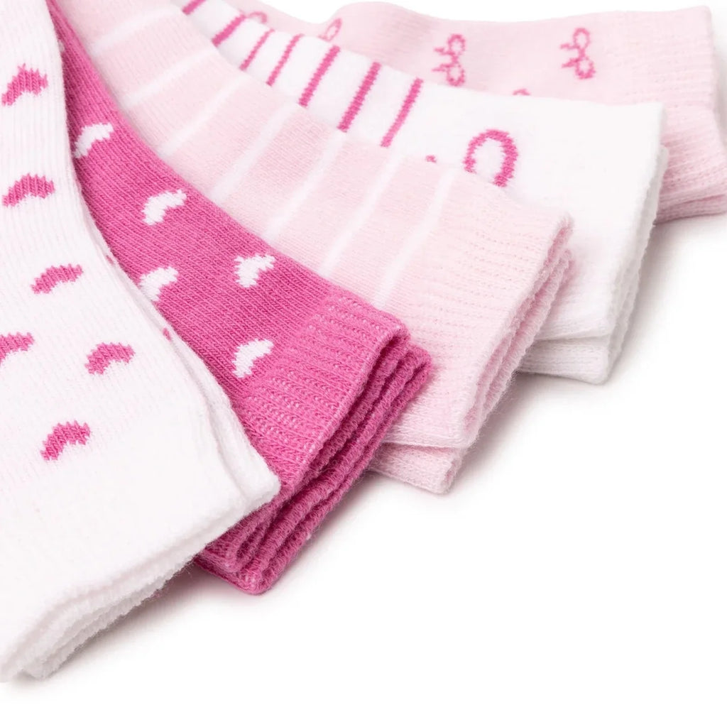 HelloBaby Bow Print 5 Pack Ankle Baby Socks (Newborn to 4-5 Years)