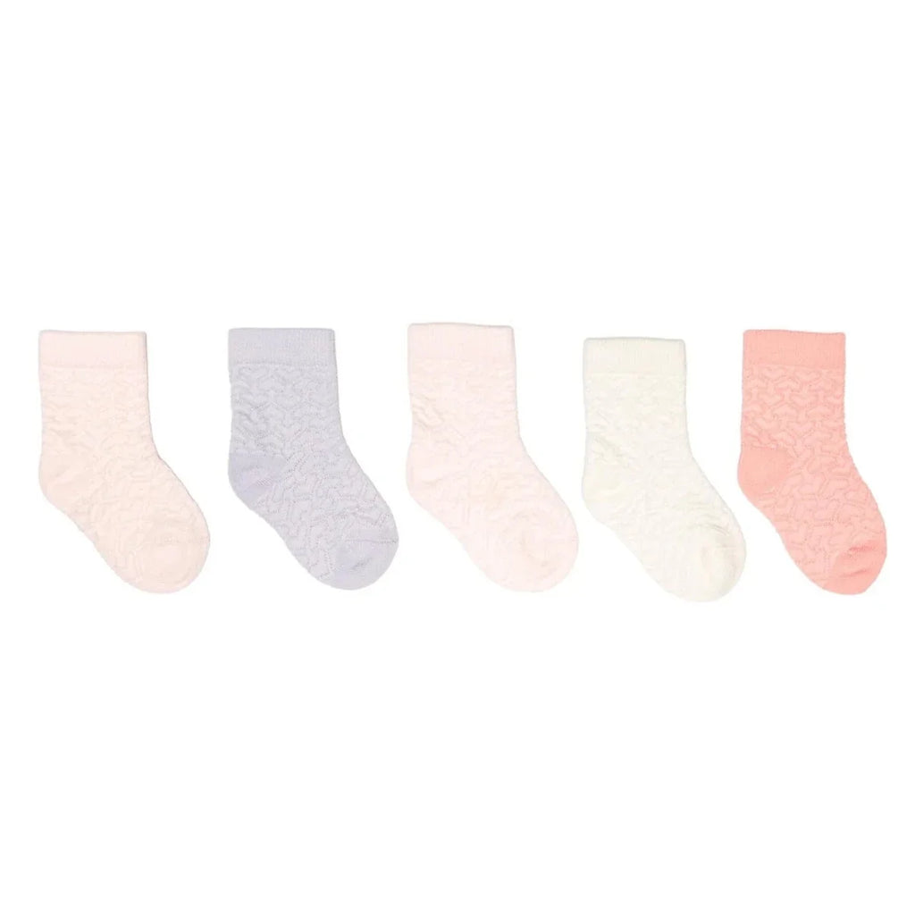 HelloBaby 5 Pack Heart Print Ankle Baby Socks (Newborn to 4-5 Years)