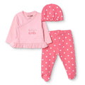 HelloBaby Heart Print Baby Hat, Vest & Bottoms Set (Newborn to 3-6 Months)
