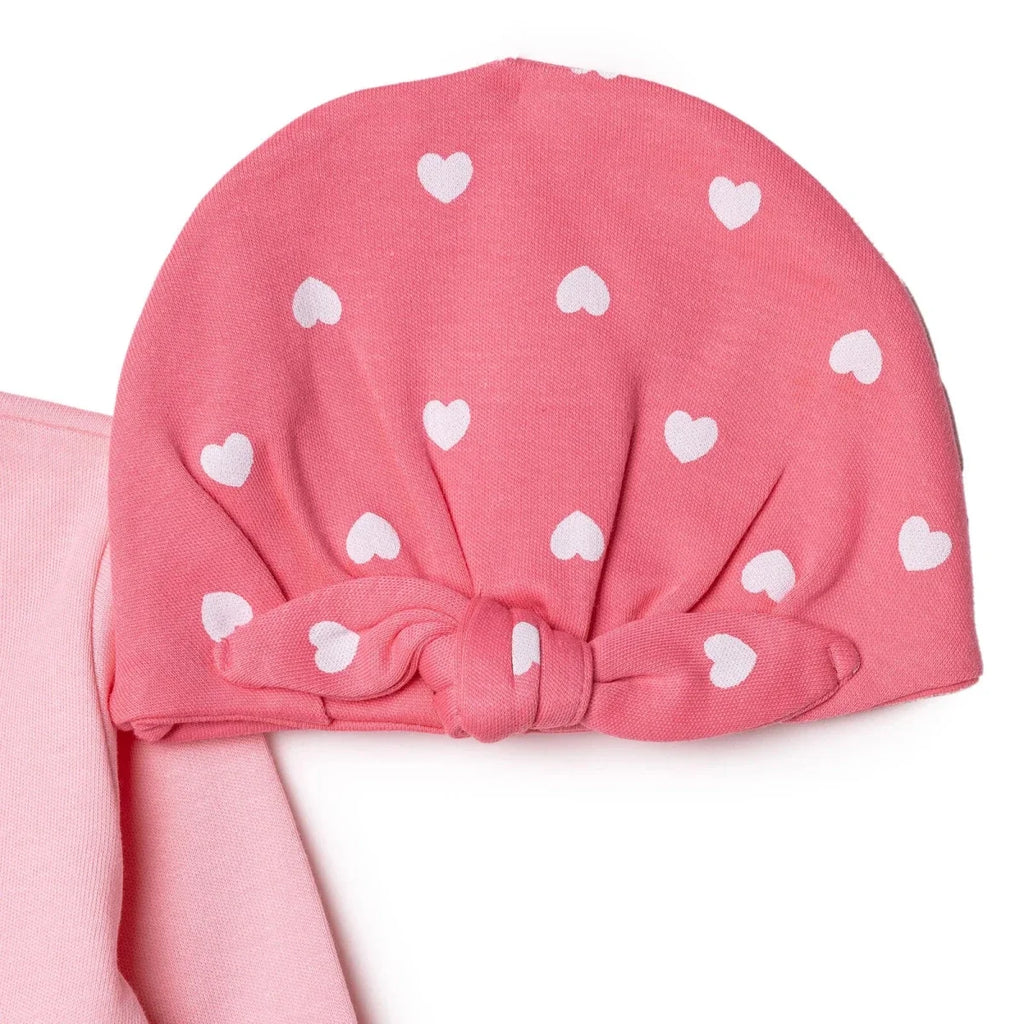 HelloBaby Heart Print Baby Hat, Vest & Bottoms Set (Newborn to 3-6 Months)