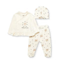 HelloBaby Floral Print Baby Hat, Vest & Bottoms Set (Newborn to 3-6 Months)