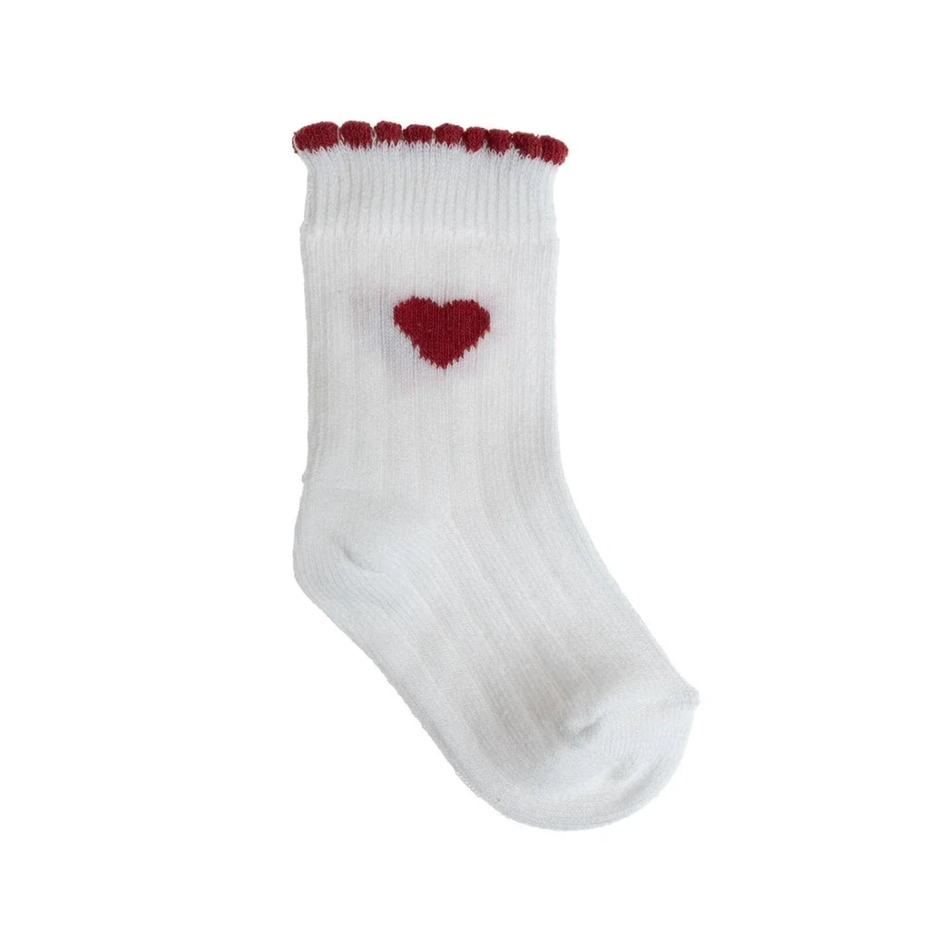 HelloBaby 3 Pack Heart Print Frill Ankle Baby Socks (Newborn to 2-3 Years) - Red