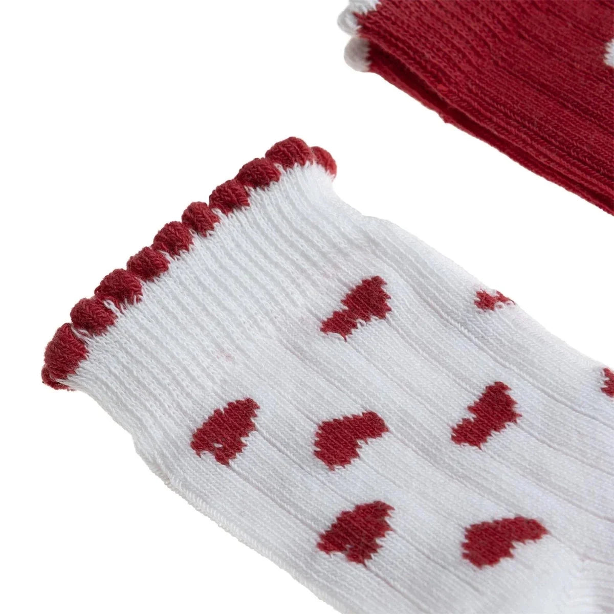 HelloBaby 3 Pack Heart Print Frill Ankle Baby Socks (Newborn to 2-3 Years) - Red