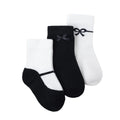 HelloBaby 3 Pack Bow Print Ankle Baby Socks (Newborn to 2-3 Years) - Black