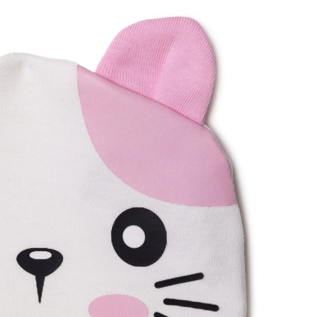 HelloBaby Cat Print Interlock Baby Hat (Newborn)
