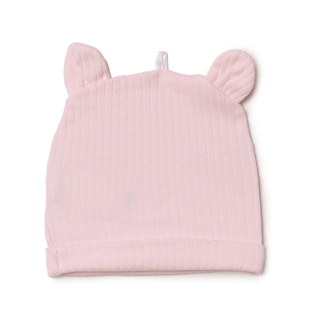 HelloBaby Bear Print Interlock Baby Hat (Newborn)