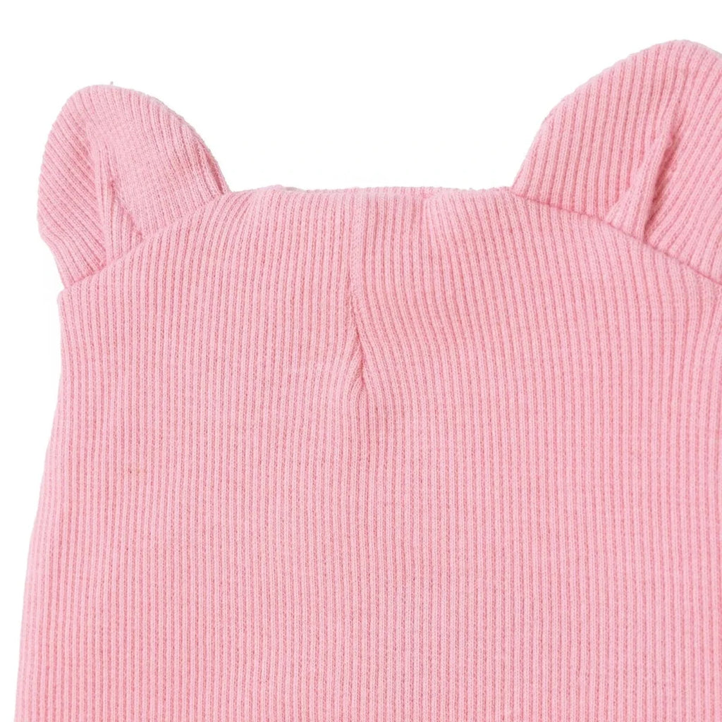 HelloBaby Slogan Print Ribbed Baby Hat (Newborn) - Pink