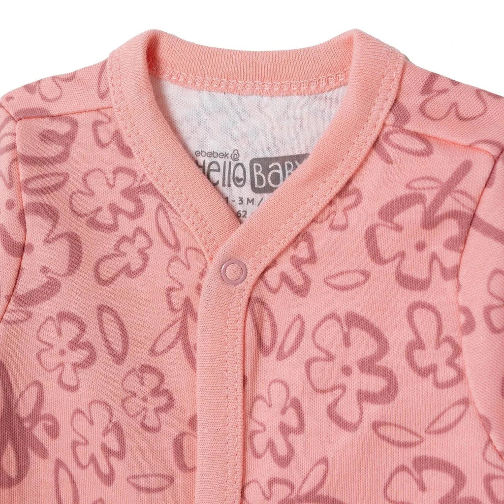 HelloBaby Floral Print Baby Bodysuit, Hat & Sleepsuit Set (Newborn to 3-6 Months)