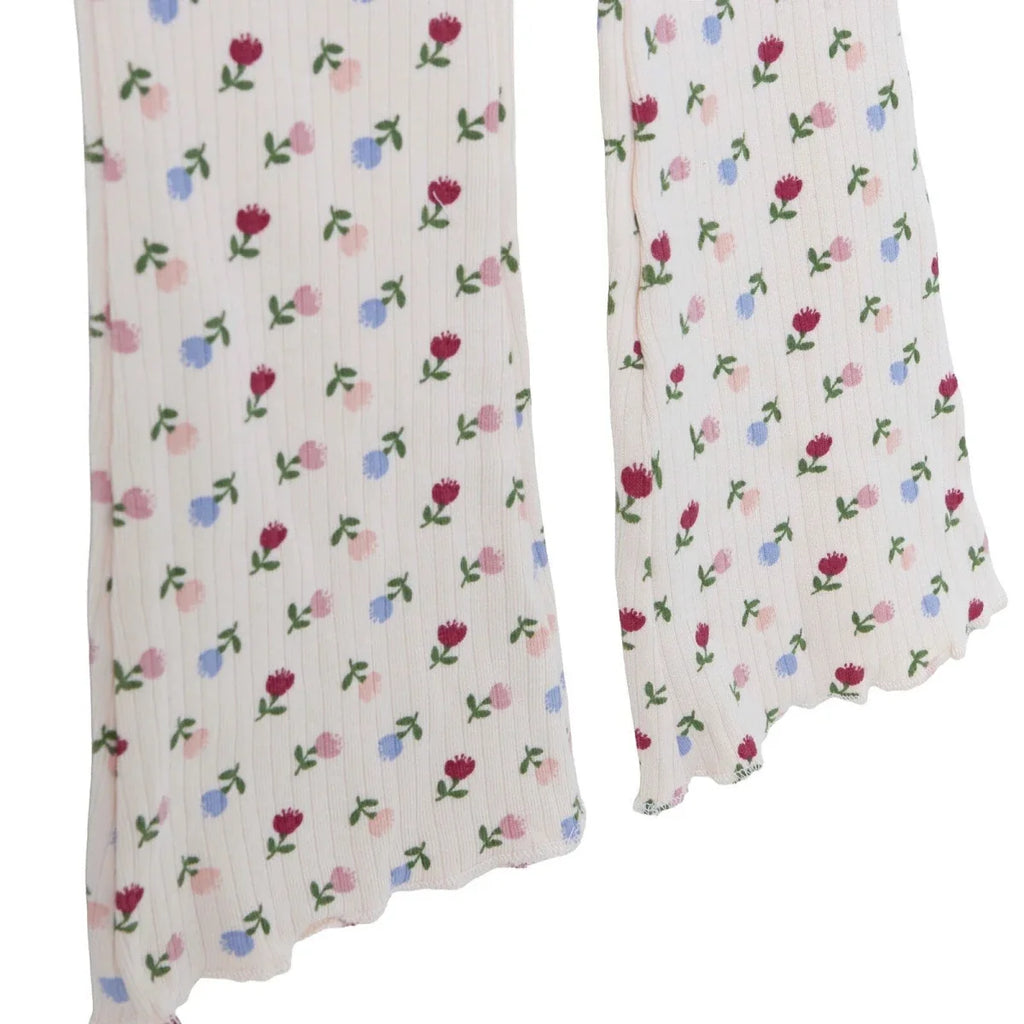HelloBaby Floral Print Ribbed Baby Leggings (3-6 Months to 4-5 Years)
